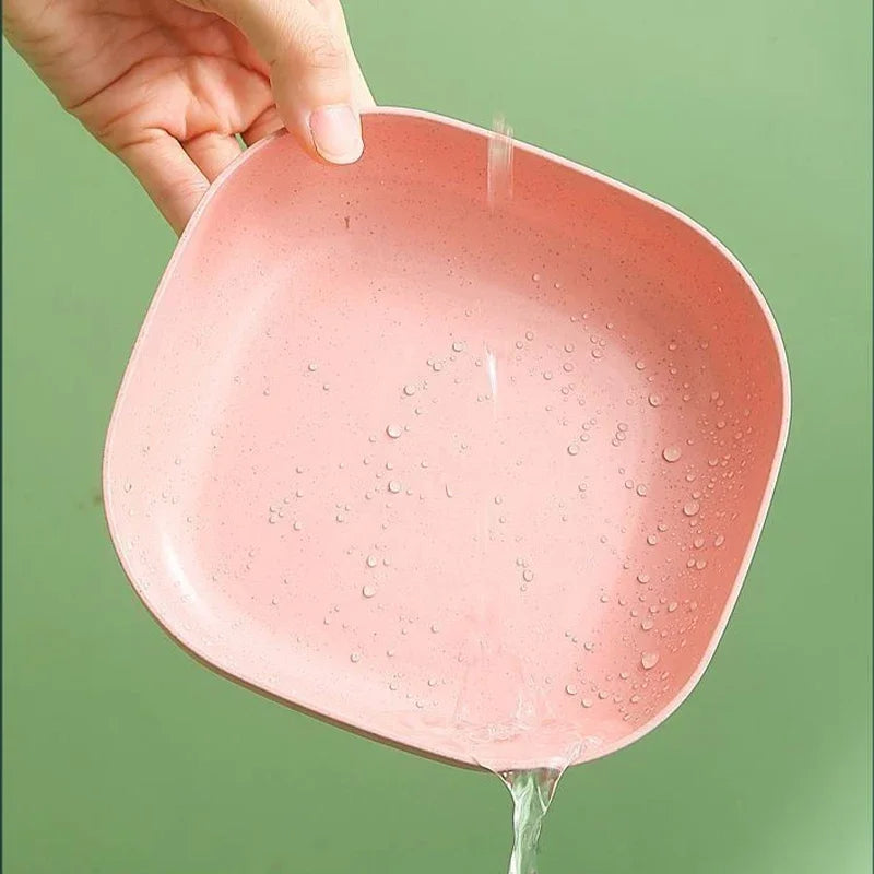 10 Plates with Stand Food Grade Plate Plastic Multi-function